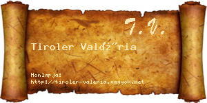 Tiroler Valéria névjegykártya